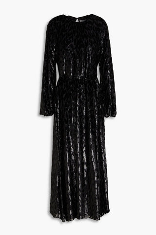 SIMKHAI ODINA METALLIC FIL COUP LUREX AND SILK-BLEND MIDI DRESS - Size 8