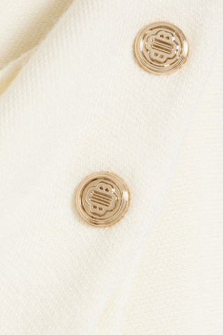MAJE BUTTON-DETAILED KNITTED MINI DRESS - Size 34