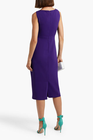 BADGLEY MISCHKA DRAPED CREPE MIDI DRESS - Size 4