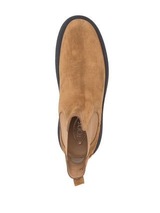 Tods Suede Chelsea Boots with Rubber Sole