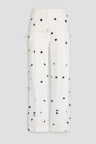 JACQUEMUS CRIOLLO BROD POLKA-DOT CANVAS WIDE-LEG PANTS - Size 34