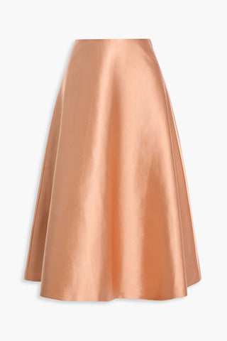 CAROLINA HERRERA SATIN MIDI SKIRT - Size 0