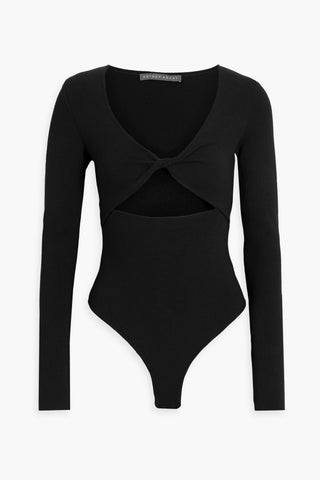 ZEYNEP ARCAY TWIST-FRONT CUTOUT STRETCH-KNIT BODYSUIT - Size 2