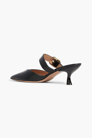 MALONE SOULIERS PHOENIX 45 BUCKLED LEATHER MULES - Size 40.5