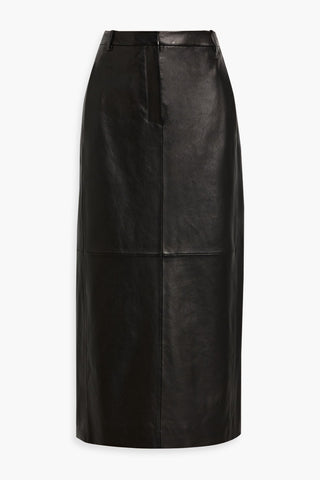 THEORY LEATHER MIDI SKIRT - Size 0