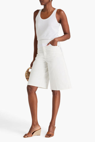 VINCE POINTELLE-KNIT COTTON-BLEND TOP - Size S