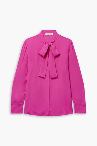 VALENTINO GARAVANI BOW SILK SHIRT - Size 46