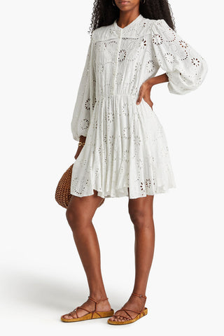 MAJE BRODERIE ANGLAISE MINI DRESS - Size 34