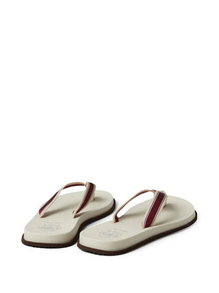 Brunello Cucinelli Striped Textile Strap Thong Sandals