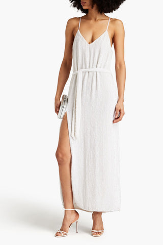 RETROFÊTE REBECCA SEQUINED CHIFFON MAXI DRESS - Size L