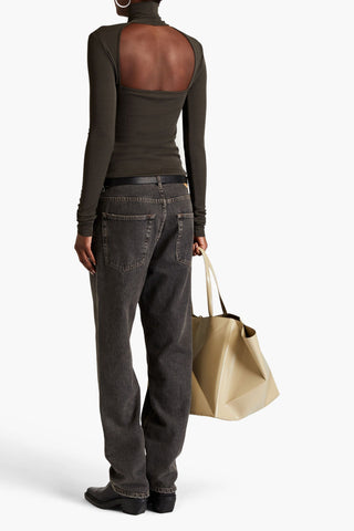 NANUSHKA JOSA CUTOUT STRETCH-JERSEY TURTLENECK TOP - Size M