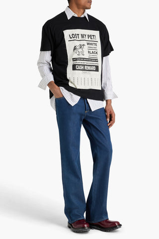MM6 MAISON MARGIELA APPLIQUD COTTON-JERSEY T-SHIRT - Size L