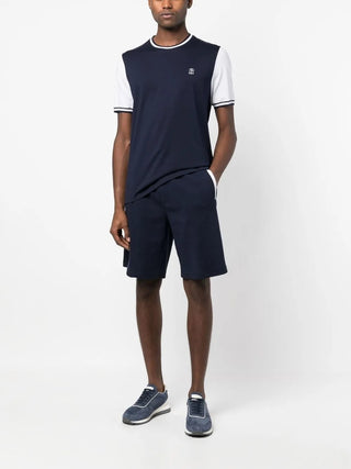 Brunello Cucinelli Cotton Jersey Drawstring Shorts with Contrast Trim