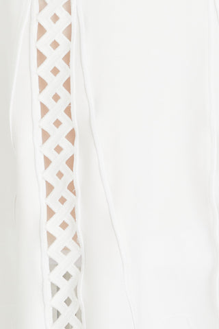 OSCAR DE LA RENTA STRAPLESS GUIPURE LACE MAXI DRESS - Size 4