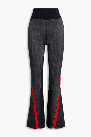 PERFECT MOMENT RIBBED INTARSIA MERINO WOOL-BLEND TRACK PANTS - Size M