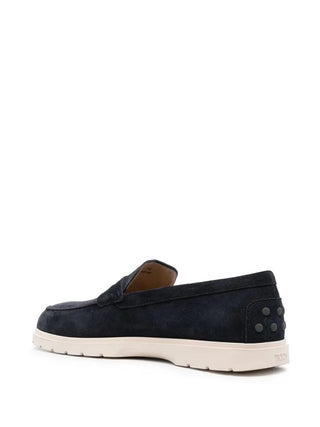 Tods Suede Penny Loafers with Lug Sole