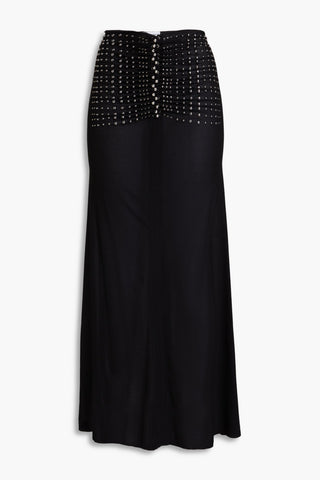 RABANNE STUDDED CUPRO-BLEND JERSEY MAXI SKIRT - Size 36