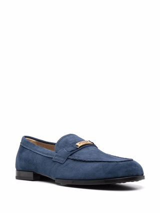 Tods Suede Penny Loafers in Blue