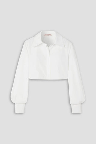 VALENTINO GARAVANI CROPPED COTTON-POPLIN SHIRT - Size 46