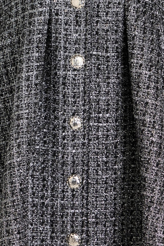 MAJE PLEATED METALLIC TWEED MINI DRESS - Size 42