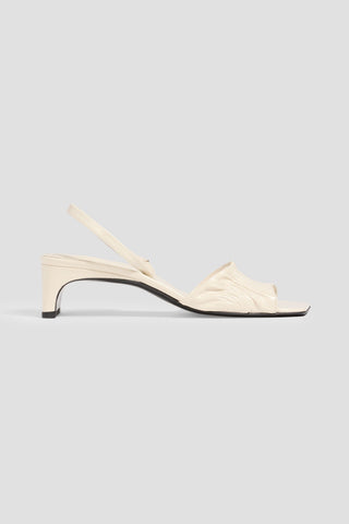 TOTEME THE GATHERED SCOOP CRINKLED GLOSSED-LEATHER SLINGBACK SANDALS - Size 39