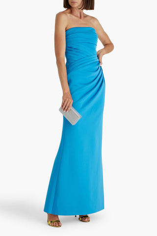 BADGLEY MISCHKA STRAPLESS PLEATED PONTE MAXI DRESS - Size 4