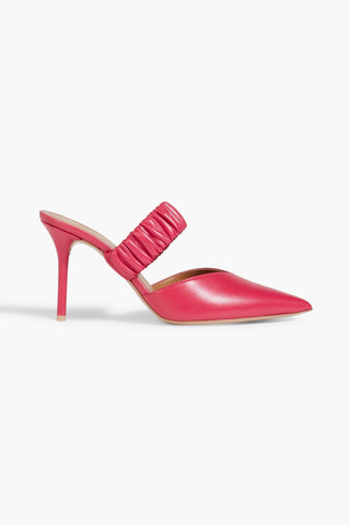 MALONE SOULIERS MATILDA 85 RUCHED LEATHER MULES - Size 36.5