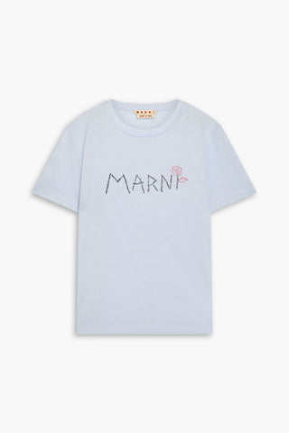 MARNI EMBROIDERED COTTON-JERSEY T-SHIRT - Size 44