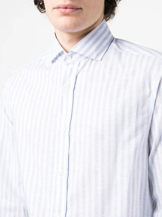 Brunello Cucinelli Cotton Striped Point-Collar Shirt