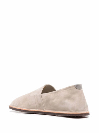 Brunello Cucinelli Greige Suede Slip-On Espadrilles