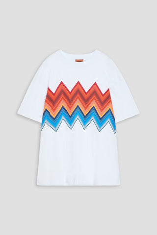 MISSONI PRINTED COTTON-JERSEY T-SHIRT - Size M