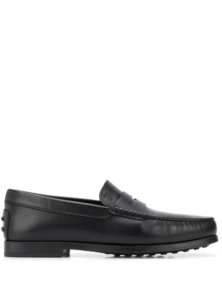 Tods Smooth Leather Penny Loafers with Gommino Sole