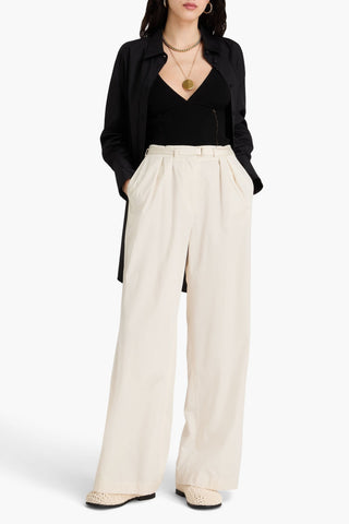 JOSEPH TUNIUS COTTON-SATEEN WIDE-LEG PANTS - Size 32