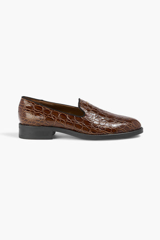 GIUSEPPE ZANOTTI DORIES CROC-EFFECT LEATHER LOAFERS - Size 37.5