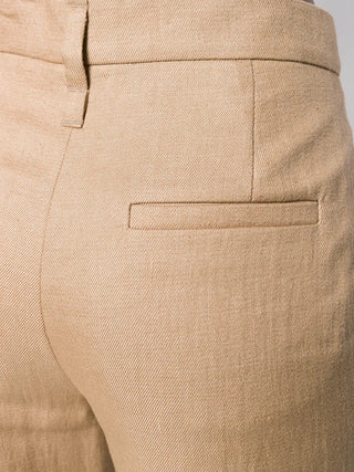 Brunello Cucinelli Linen-Blend Cuffed Cropped Wide-Leg Trousers Beige