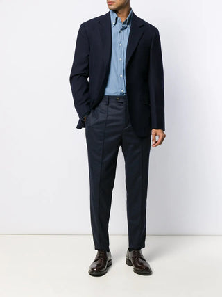 Brunello Cucinelli Fine Wool Two-Button Navy Blazer
