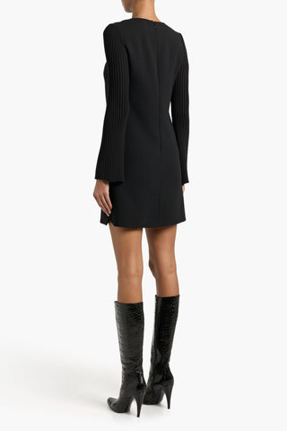 GABRIELA HEARST BEKO RIBBED WOOL AND CREPE MINI DRESS - Size 40