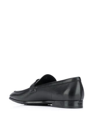 Tods Tod's Smooth Leather Woven-Strap Loafers