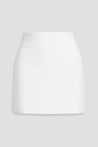 VERONICA BEARD OHEMIA SATIN-TRIMMED CREPE MINI SKIRT - Size 8