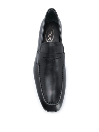 Tods Leather Penny Loafers Black