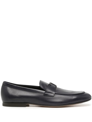 Tods Smooth Leather T-Bar Loafers in Blue