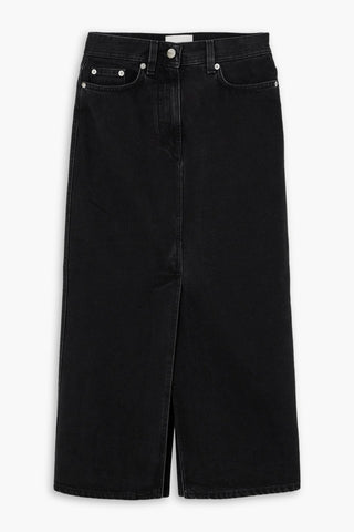 LOULOU STUDIO RONA DENIM MIDI SKIRT - Size S