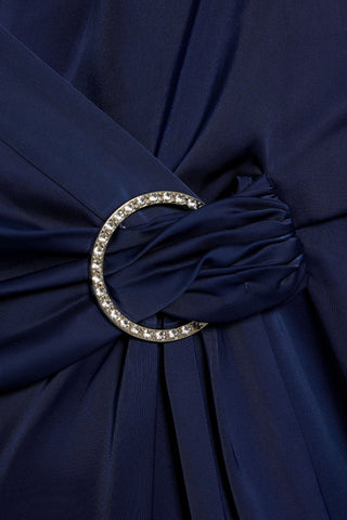 HALSTON WRAP-EFFECT SATIN MAXI DRESS - Size 4