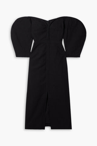MARA HOFFMAN LEONARA OFF-THE-SHOULDER TENCEL LYOCELL AND LINEN-BLEND MIDI DRESS - Size 0