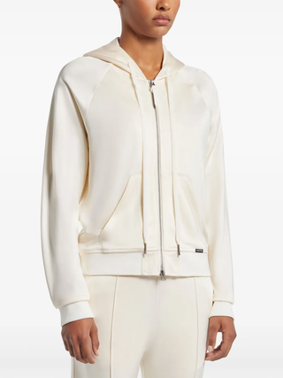 Tom Ford Refined Jersey Full-Zip Hoodie White