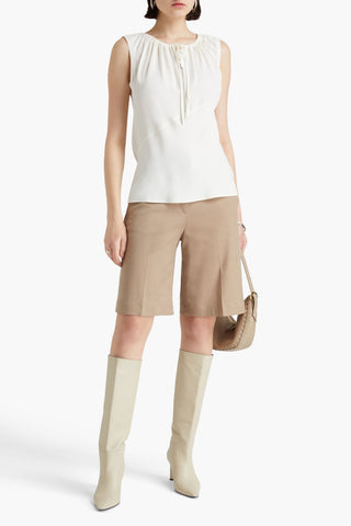 HELMUT LANG GATHERED TWILL TOP - Size XXS
