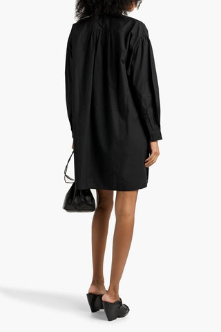 NILI LOTAN NAJAM GATHERED COTTON-POPLIN MINI DRESS - Size M