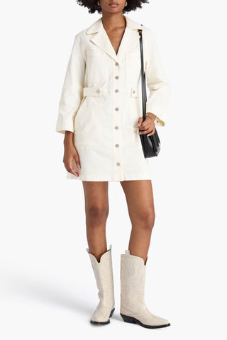 VERONICA BEARD MCKINLEY COTTON-BLEND TWILL MINI SHIRT DRESS - Size M