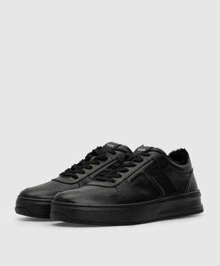 Tods Leather Low-Top Fur-Lined Sneakers