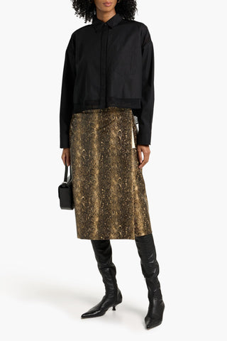 RAG & BONE BEATRICE CROPPED ORGANZA-TRIMMED COTTON-POPLIN SHIRT - Size M